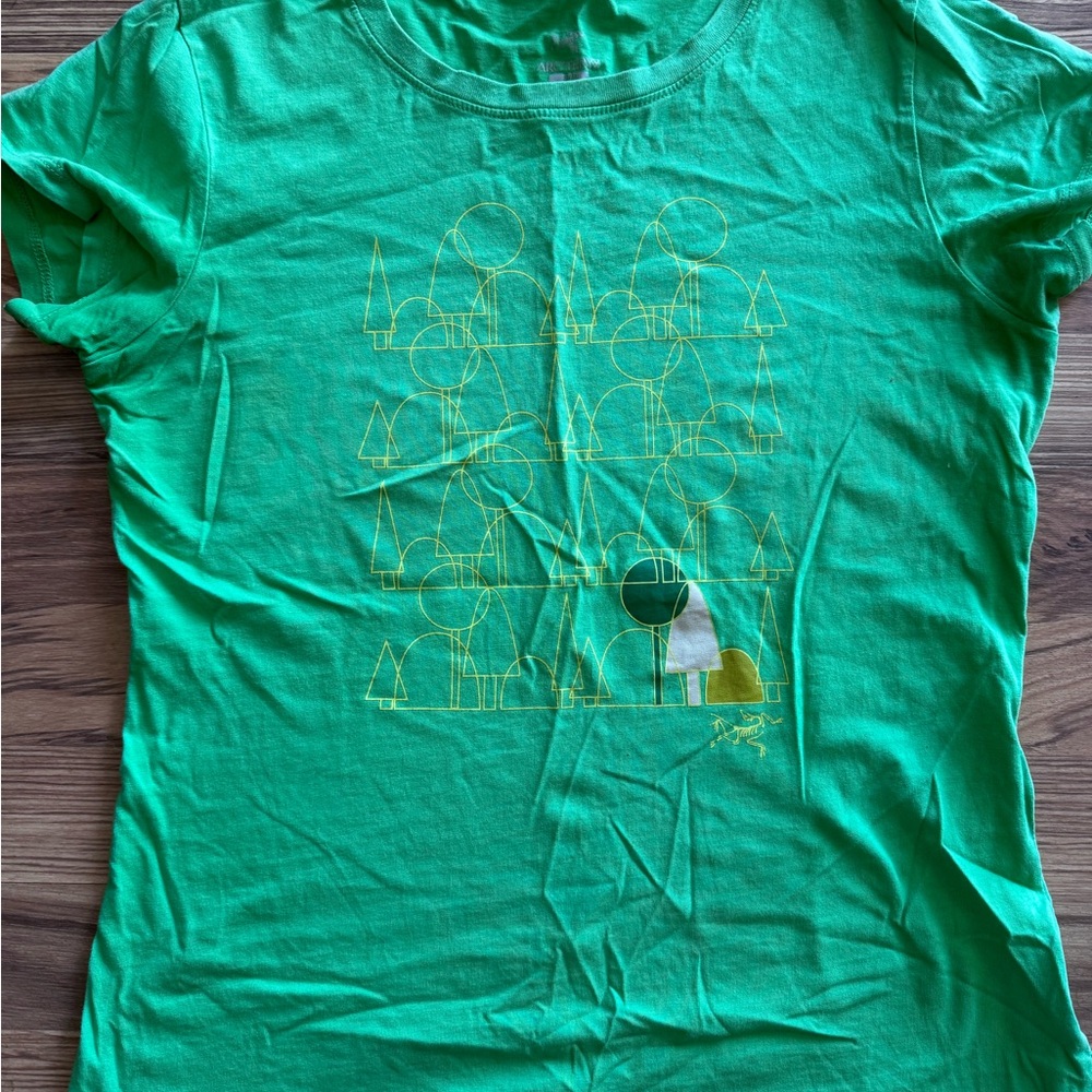 Arc'teryx Teal T-Shirt with Purple Logo